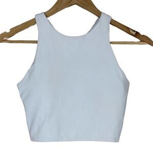 Athleta Conscious Crop Top Womens XS White Powervita Fair Trade Activewear